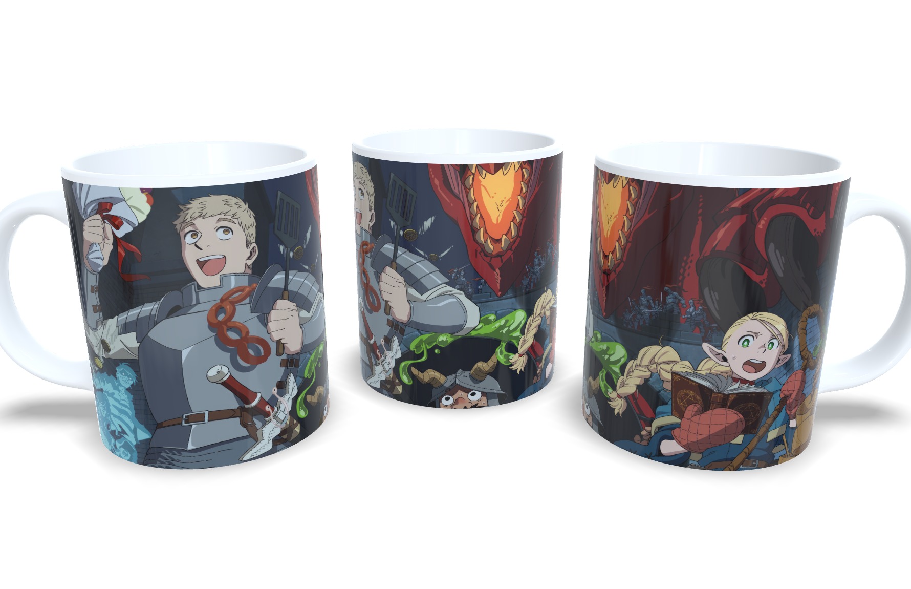 Caneca De Porcelana Anime Dungeon Meshi!